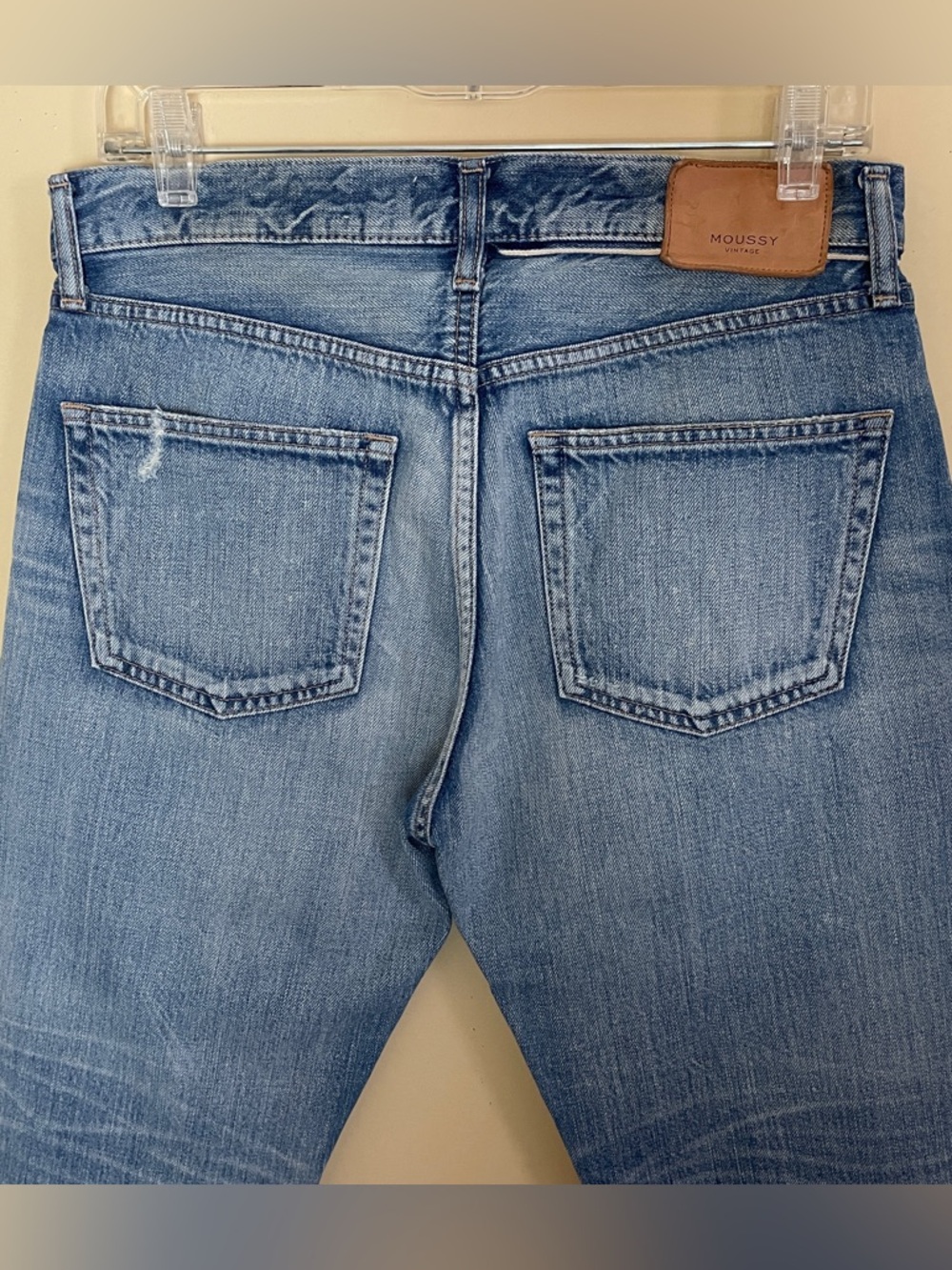 Moussy Vintage Selvedge Jeans Women's 28 Button Fly Straight Leg Distressed - Picture 4 of 16